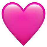 Apple design of the pink heart emoji verson:ios 16.4