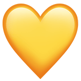 Apple design of the yellow heart emoji verson:ios 16.4