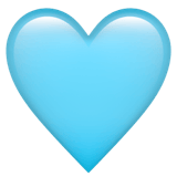 Apple design of the light blue heart emoji verson:ios 16.4
