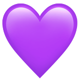 Apple design of the purple heart emoji verson:ios 16.4
