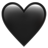 Apple design of the black heart emoji verson:ios 16.4