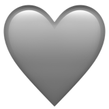 Apple design of the grey heart emoji verson:ios 16.4