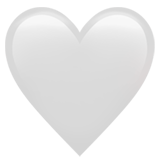 Apple design of the white heart emoji verson:ios 16.4