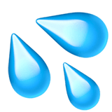 Apple design of the sweat droplets emoji verson:ios 16.4