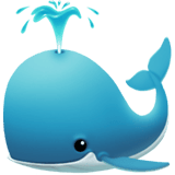 Apple design of the spouting whale emoji verson:ios 16.4