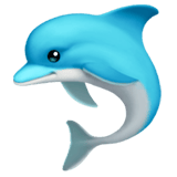 Apple design of the dolphin emoji verson:ios 16.4