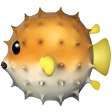 Apple design of the blowfish emoji verson:ios 16.4