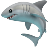 Apple design of the shark emoji verson:ios 16.4