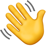 Apple design of the waving hand emoji verson:ios 16.4