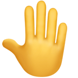 Apple design of the raised back of hand emoji verson:ios 16.4