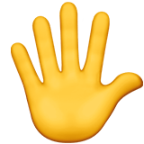 Apple design of the hand with fingers splayed emoji verson:ios 16.4