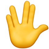 Apple design of the vulcan salute emoji verson:ios 16.4