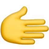 Apple design of the rightwards hand emoji verson:ios 16.4