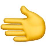 Apple design of the leftwards hand emoji verson:ios 16.4