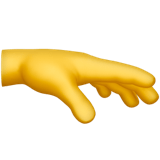 Apple design of the palm down hand emoji verson:ios 16.4