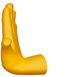 Apple design of the leftwards pushing hand emoji verson:ios 16.4