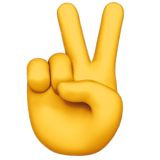 Apple design of the victory hand emoji verson:ios 16.4