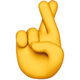 Apple design of the crossed fingers emoji verson:ios 16.4