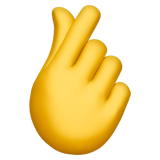 Apple design of the hand with index finger and thumb crossed emoji verson:ios 16.4