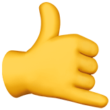 Apple design of the call me hand emoji verson:ios 16.4