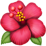Apple design of the hibiscus emoji verson:ios 16.4