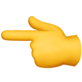 Apple design of the backhand index pointing left emoji verson:ios 16.4
