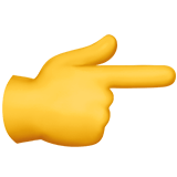 Apple design of the backhand index pointing right emoji verson:ios 16.4