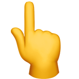Apple design of the backhand index pointing up emoji verson:ios 16.4