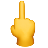 Apple design of the middle finger emoji verson:ios 16.4