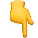 Apple design of the backhand index pointing down emoji verson:ios 16.4