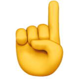Apple design of the index pointing up emoji verson:ios 16.4