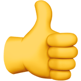 Apple design of the thumbs up emoji verson:ios 16.4