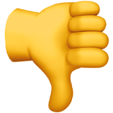 Apple design of the thumbs down emoji verson:ios 16.4