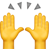 Apple design of the raising hands emoji verson:ios 16.4