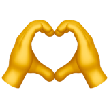 Apple design of the heart hands emoji verson:ios 16.4