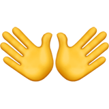 Apple design of the open hands emoji verson:ios 16.4