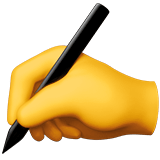 Apple design of the writing hand emoji verson:ios 16.4
