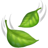 Apple design of the leaf fluttering in wind emoji verson:ios 16.4