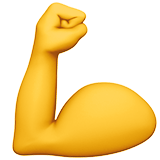 Apple design of the flexed biceps emoji verson:ios 16.4