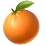 Apple design of the tangerine emoji verson:ios 16.4