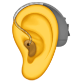 Apple design of the ear with hearing aid emoji verson:ios 16.4