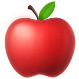 Apple design of the red apple emoji verson:ios 16.4