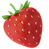 Apple design of the strawberry emoji verson:ios 16.4