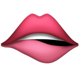 Apple design of the biting lip emoji verson:ios 16.4