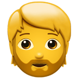 Apple design of the person: beard emoji verson:ios 16.4