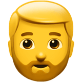 Apple design of the man: beard emoji verson:ios 16.4