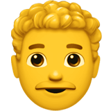 Apple design of the man: curly hair emoji verson:ios 16.4