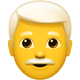 Apple design of the man: white hair emoji verson:ios 16.4