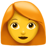 Apple design of the woman: red hair emoji verson:ios 16.4