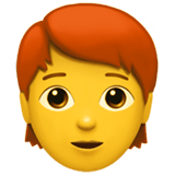 Apple design of the person: red hair emoji verson:ios 16.4